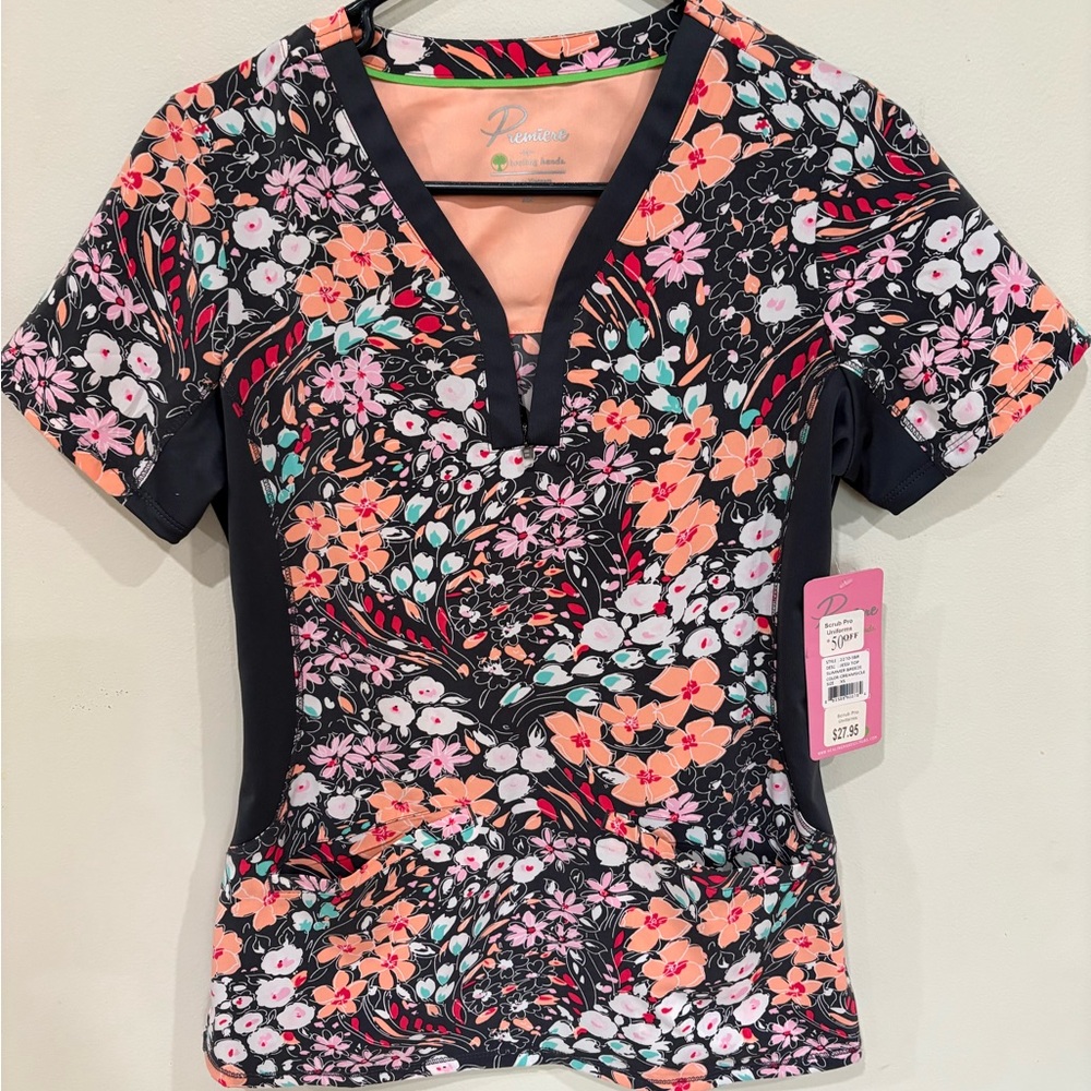 Floral Women's Top - Multicolor ideal for nurses!
